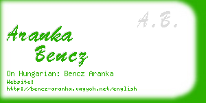 aranka bencz business card